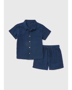 Boys Cotton Shirt & Shorts Set