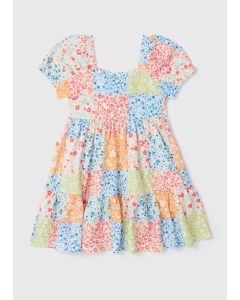 Girls Patchwork Crinkle Dress