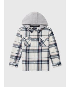 Boys Check Hooded Shacket