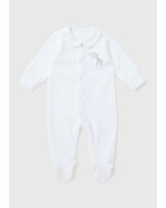 Baby Zebra Velour Sleepsuit