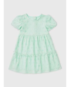 Girls TieJersey Broderie Dress