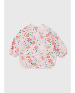 Baby Floral Print Coverall Bib-Pink-One Size