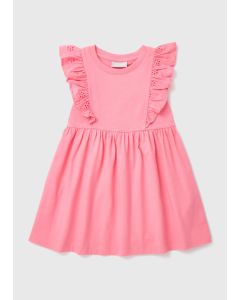 Girls Schiffly Trim Dress