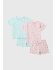 Girls 2 Pack Polka Dot Pyjama Set