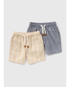 Boys 2 Pack Stripe Woven Shorts