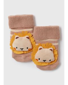 Lion Rattle Baby Socks