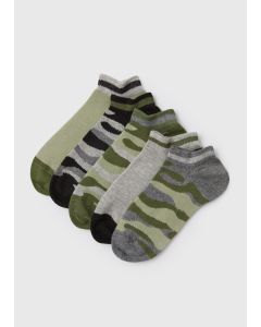 Kids 5 Pack Camo Trainer Socks