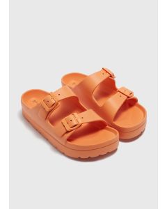 Chunky Double Buckle Sandals