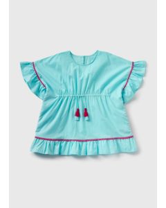 Girls Aqua Kaftan