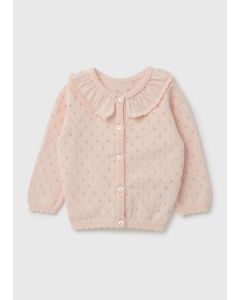 Baby Pink Lace Trim Cardigan (Newborn-23mths)