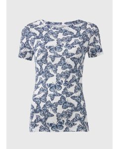 Butterfly Print Short Sleeve Top