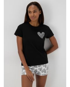 Heart Print Pyjama Set