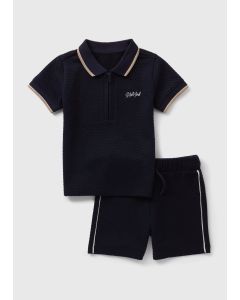 Boys Quilted Polo Shirt & Shorts Set