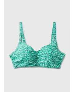 Abstract Pattern Ruched Bikini Top