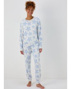 Grey Marl Star Print Pyjama Set