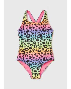 Girls Multicolour Leopard Swimsuit (6-13yrs)