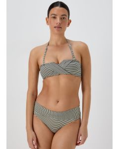 Monochrome Textured Stripe Bikini Bottoms