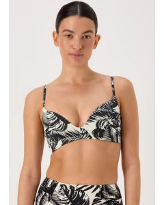 Monochrome Palm Comfort Mould Bikini Top