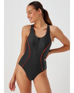 Souluxe Black Zip Sports Swimsuit