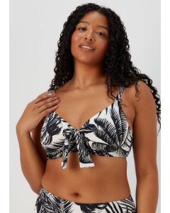 Black Print Bikini Top