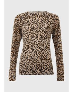 Brown Leopard Print Soft Touch Jumper