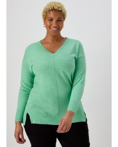 Green V Neck Soft Touch Jumper