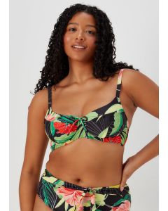 Multicoloured Floral Print Bikini Top