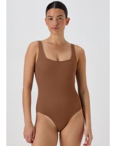 Mocha Ribbed Swimsuit