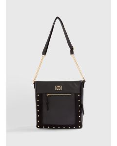  Stud Messenger Bag-Black-One Size