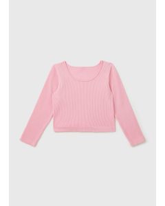 Girls Pink Seamless Long Sleeve Top