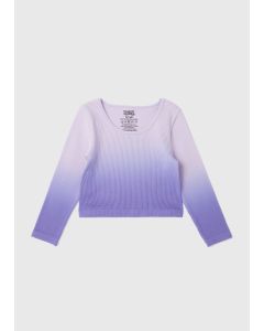 Girls Ombre & Lilac Seamless Long Sleeve Top (7-15yrs)