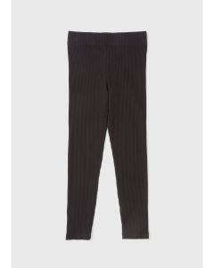 Girls Black Ribbed Leggings (7-13Yrs)