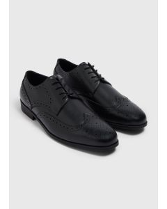 Pu Brogue Chisel Toe Black