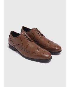 Pu Brogue Chisel Toe Tan