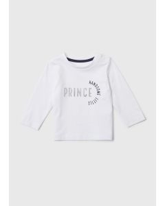 Baby White Little Prince Slogan T-Shirt (Newborn-23Mths)