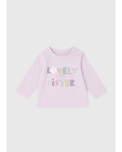 Baby Lilac Little Sister Long Sleeve T-Shirt (Newborn-23Mths)