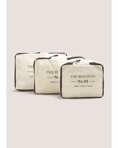 3 Pack Monochrome Packing Cubes-White-One Size