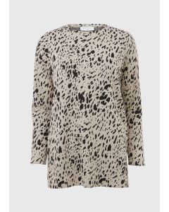 Monochrome Jacquard Leopard Print Tunic