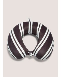 Monochrome Stripe Travel Pillow-Black-One Size