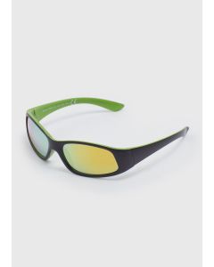 Sports Wrap Sunglasses-Black-One Size