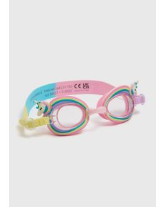 Girls Unicorn Swimming Goggles-Pink-One Size