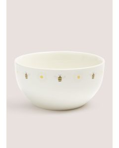 Bee Daisy Bowl (14cm x 8cm)-White