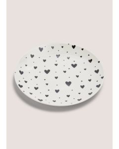  Heart Side Plate-White-One Size