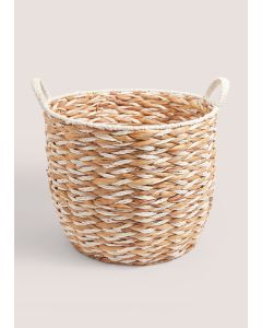 Woven Cabana Basket with Handles (32cm x 39cm x 39cm)-Natural