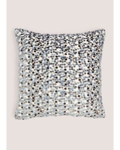  Velvet Polka Dot Cushion (43cm x 43cm)-Grey