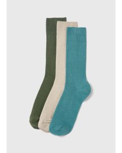 3 Pack Casual Ribbed Socks