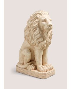 Outdoor Stone Lion Ornament (31cm x 23cm x 50cm)-Beige-One Size