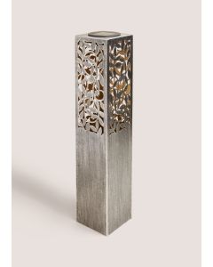 Outdoor Metal Solar Post (8cm x 10cm x48cm)-Silver