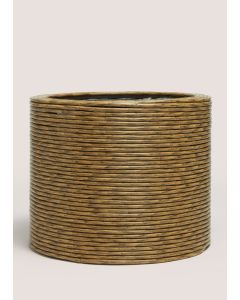 Rattan Woven Baseless Round Planter (36cm x 36cm x 29cm-Yellow