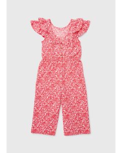 Girls Floral Crinkle Jumpsuit 